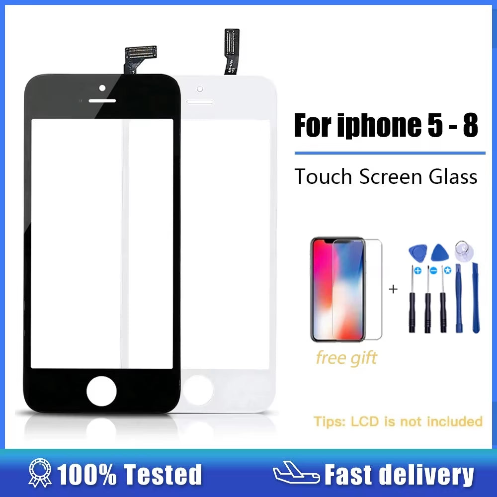 Numériseur D'Écran Tactile Avec Cadre, Écran Tactile Avant, Lentille En Verre Pour Iphone 6, 6S Plus, 5, 5S, SE, 5C, 7, 8 Plus, 6P