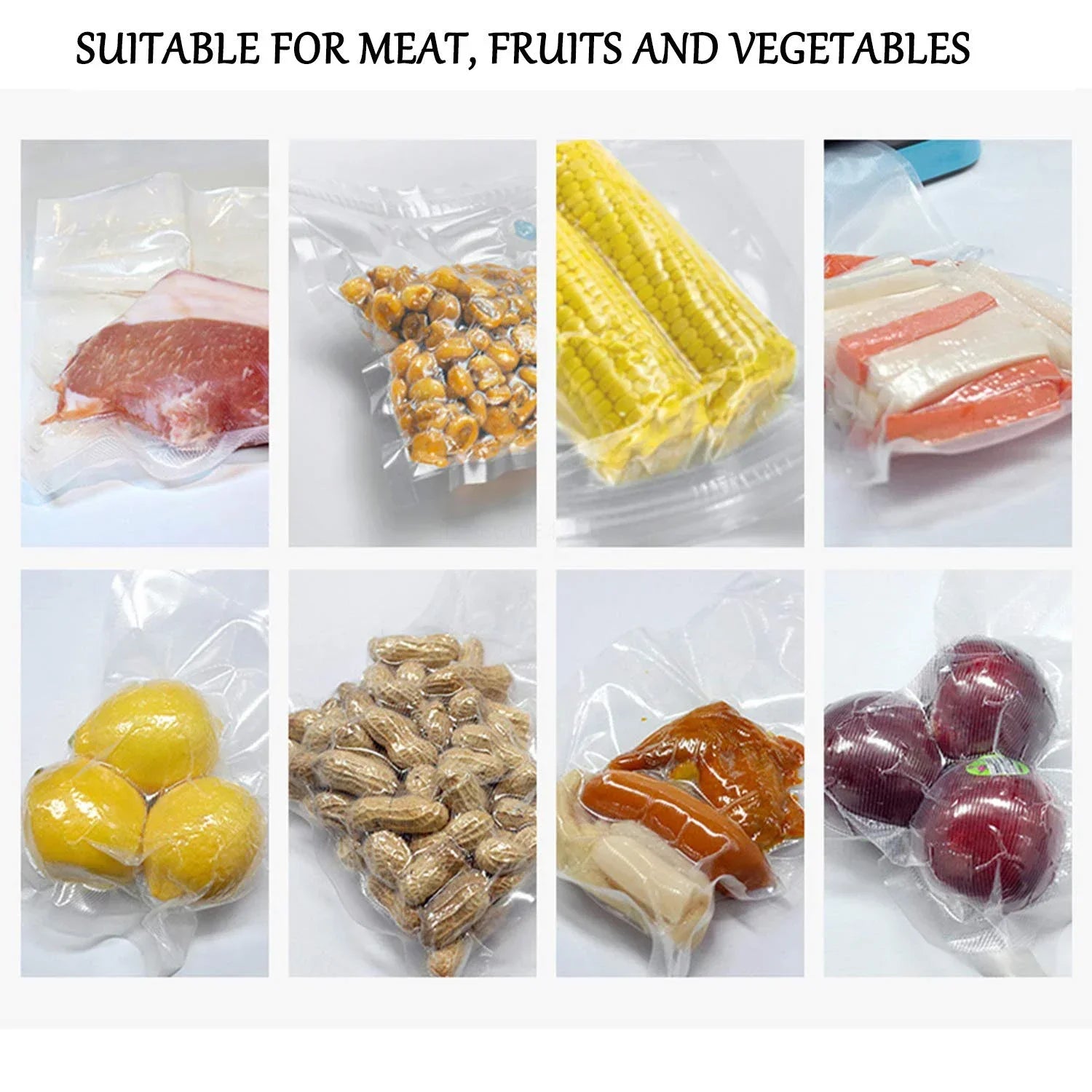 Sacs Scellés Sous Vide Pour Aliments, Rouleaux De Sacs Économiseurs D'Aliments, Sac D'Emballage Sous Vide Domestique, Sacs De Stockage Sous Vide Pour Scelleuse, 1 Rouleau, 300Cm