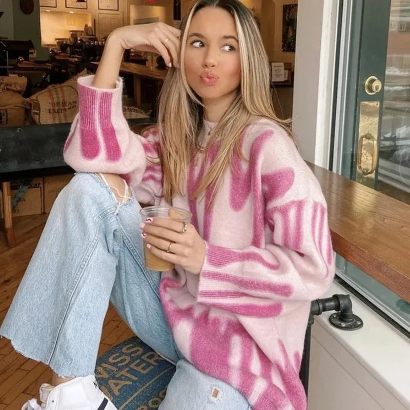 Pull Rayé Vert Pour Femme, Long, Élégant, Chaud, Streetwear, Collection Hiver 2022