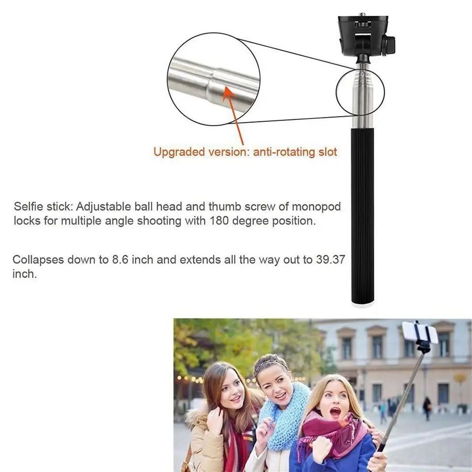 Trépied Perche À Selfie Sans Fil Bluetooth, Anciers Pliable, Lumière De Remplissage Selfie, Iphone X, Huawei, Samsung, Smartphone Mobile, Déterminer