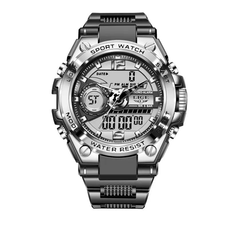 -Montre Militaire Numérique Pour Homme, Étanche 50M, Montre-Bracelet À Quartz LED, Horloge De Sport, Grandes Montres Pour Homme