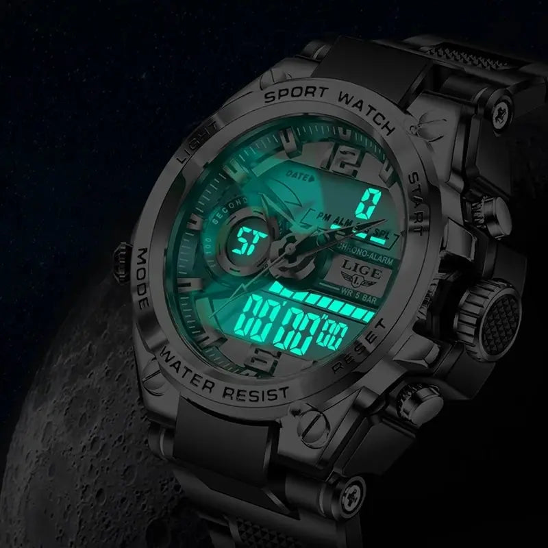 -Montre Militaire Numérique Pour Homme, Étanche 50M, Montre-Bracelet À Quartz LED, Horloge De Sport, Grandes Montres Pour Homme