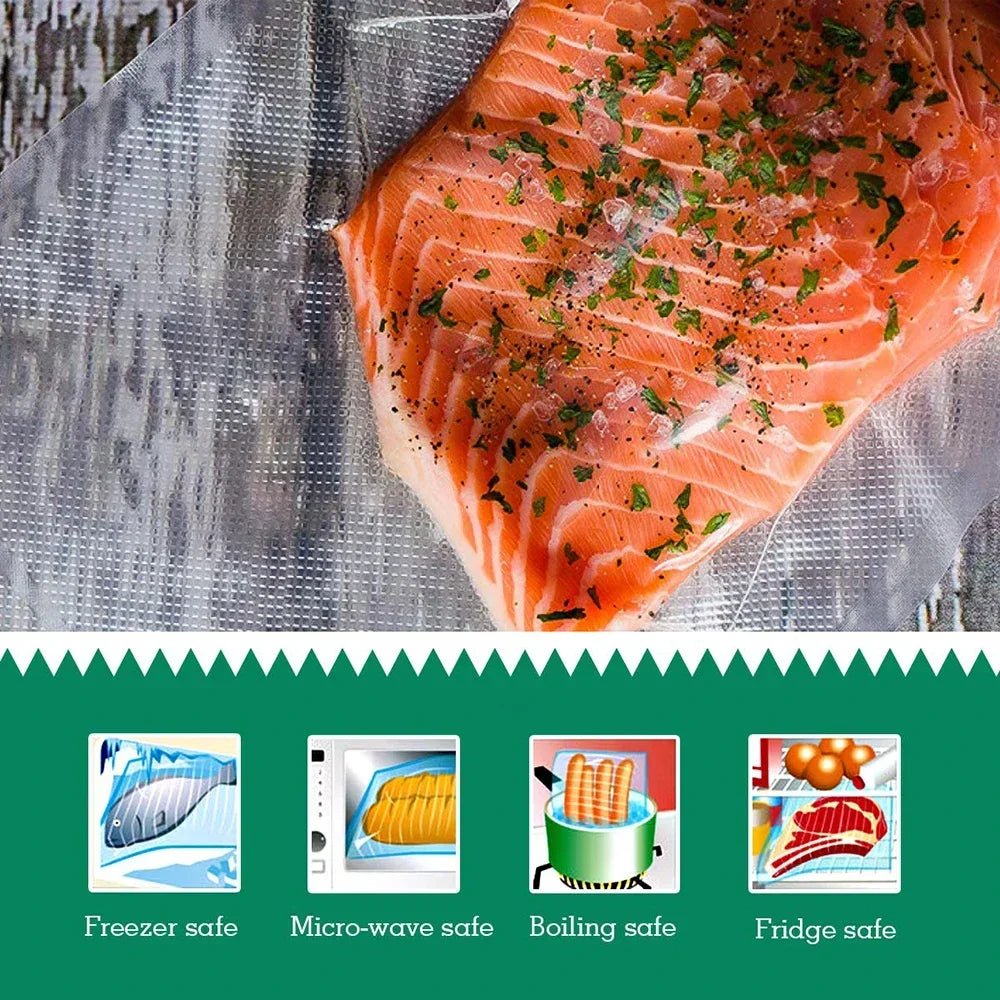 Sacs Scellés Sous Vide Pour Aliments, Rouleaux De Sacs Économiseurs D'Aliments, Sac D'Emballage Sous Vide Domestique, Sacs De Stockage Sous Vide Pour Scelleuse, 1 Rouleau, 300Cm