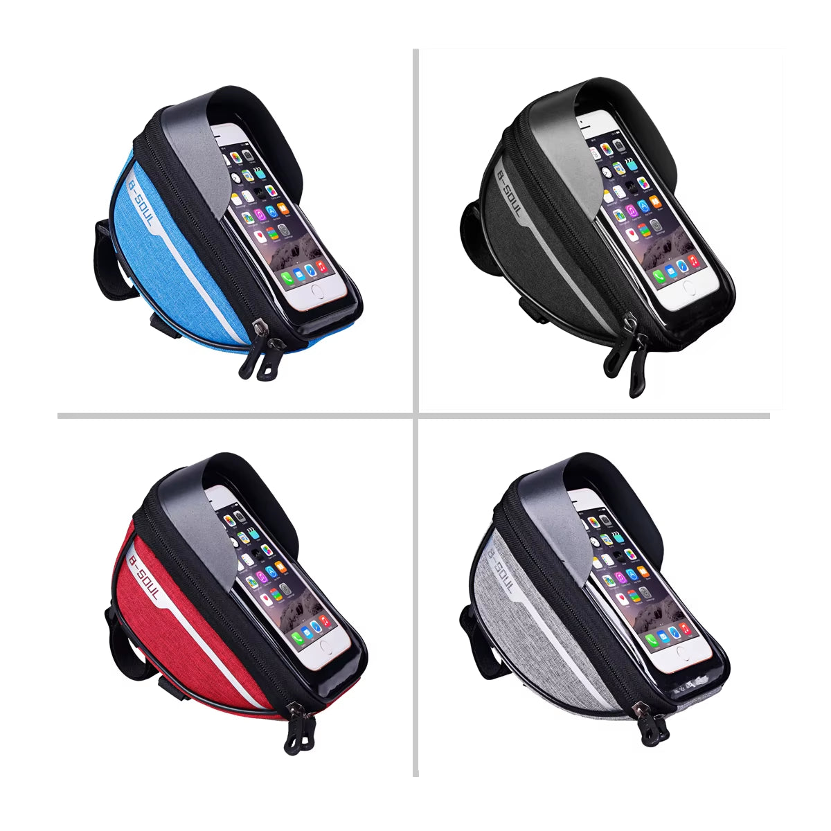 B-SOUL Vélo Vélo Vélo Tête Tube Guidon Cellule Téléphone Portable Sac Étui Support Écran Téléphone Montage Sacs Étui Pour 6.5In