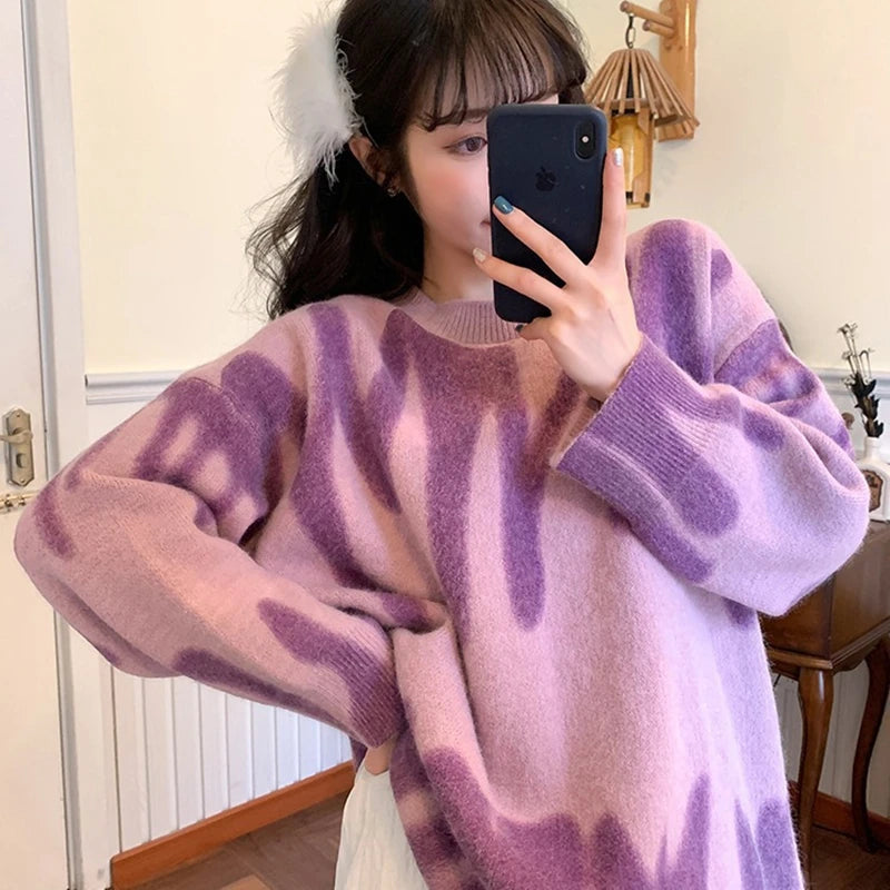 Pull Rayé Vert Pour Femme, Long, Élégant, Chaud, Streetwear, Collection Hiver 2022