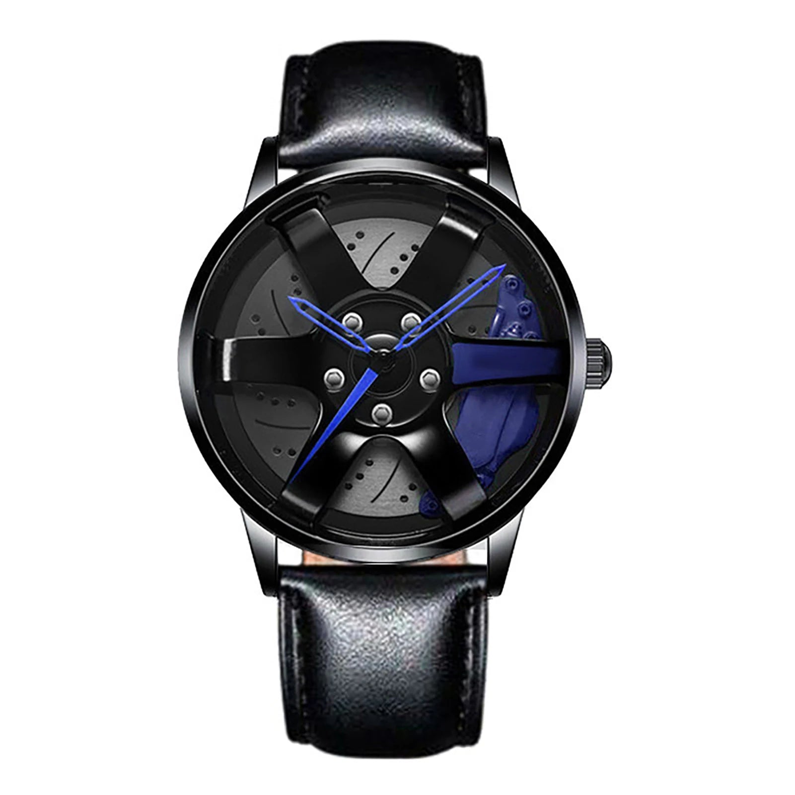 Cool Et Cool Mode Acier Inoxydable Hommes Montre-Bracelet À Quartz Cadran Sport Voiture Jante Roue Moyeu Montre Affaires Luxe Montres-Bracelets