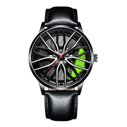 Cool Et Cool Mode Acier Inoxydable Hommes Montre-Bracelet À Quartz Cadran Sport Voiture Jante Roue Moyeu Montre Affaires Luxe Montres-Bracelets