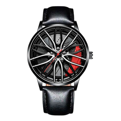 Cool Et Cool Mode Acier Inoxydable Hommes Montre-Bracelet À Quartz Cadran Sport Voiture Jante Roue Moyeu Montre Affaires Luxe Montres-Bracelets