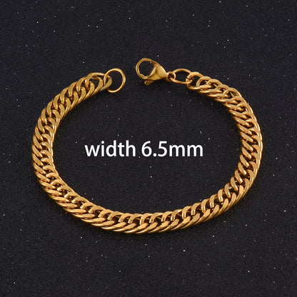 Bracelets Cubains En Acier Inoxydable Pour Hommes Et Femmes, Bijoux Hip Hop À Portée De Main, Cadeau De Mode, Document Argenté, Jopunk