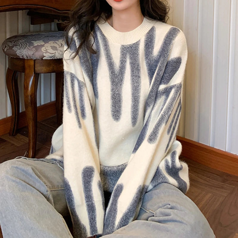 Pull Rayé Vert Pour Femme, Long, Élégant, Chaud, Streetwear, Collection Hiver 2022