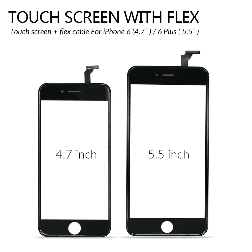 Numériseur D'Écran Tactile Avec Cadre, Écran Tactile Avant, Lentille En Verre Pour Iphone 6, 6S Plus, 5, 5S, SE, 5C, 7, 8 Plus, 6P