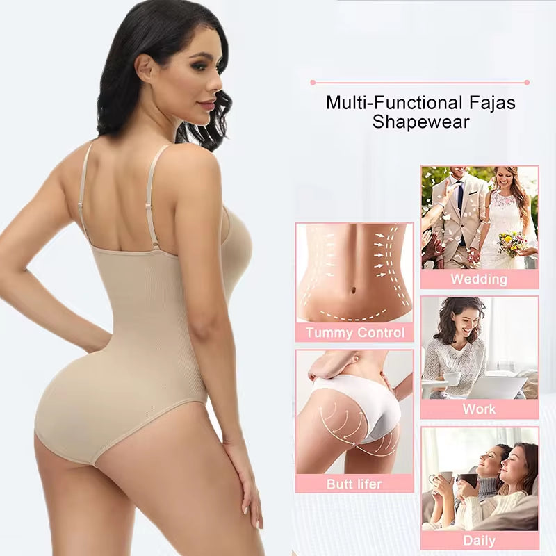Body À Bretelles Spaghetti Pour Femmes, Col En V, Avec Corps Rembourré, Entrejambe Ouvert, Vêtement Amincissant, Modelant Le Corps, Lisse, Nouvelle Collection