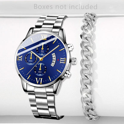 Mode Hommes Montre En Acier Inoxydable Calendrier De Luxe Montre-Bracelet À Quartz Hommes Montres D'Affaires Pour Homme Horloge Montre Homme