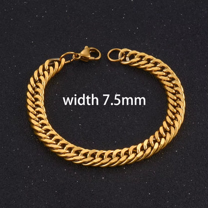 Bracelets Cubains En Acier Inoxydable Pour Hommes Et Femmes, Bijoux Hip Hop À Portée De Main, Cadeau De Mode, Document Argenté, Jopunk