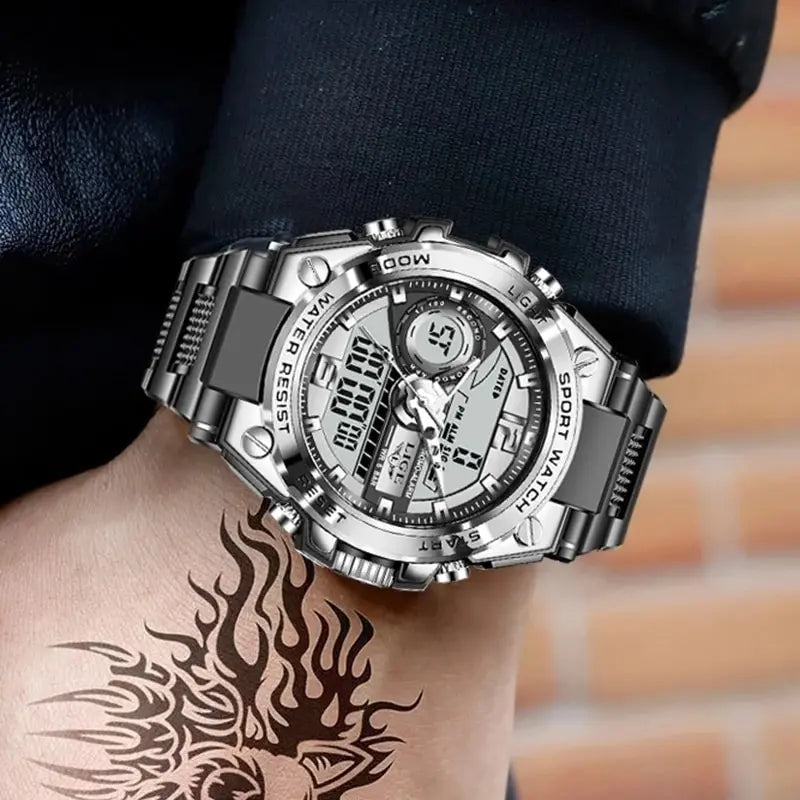 -Montre Militaire Numérique Pour Homme, Étanche 50M, Montre-Bracelet À Quartz LED, Horloge De Sport, Grandes Montres Pour Homme