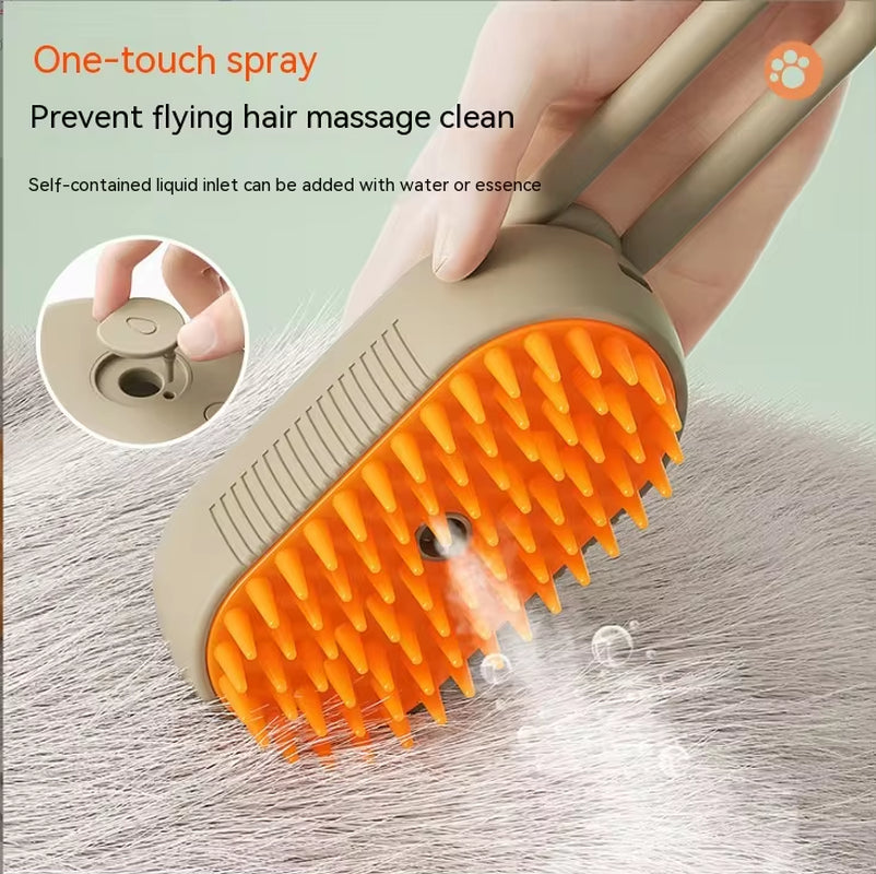 Nouveau Peigne De Pulvérisation Pour Animaux De Compagnie Pour Chats Et Chiens Peigne D'Épilation De Jet Électrique Pour Animaux De Compagnie Brosse De Massage Anti-Vol De Pulvérisation À Une Clé, Massage Propre