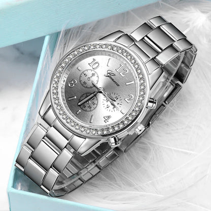 Montres Pour Femmes Genève Classique Luxe Montre Strass Femmes Montres Dames Mode or Montre Horloge Reloj Mujer Montre Femme