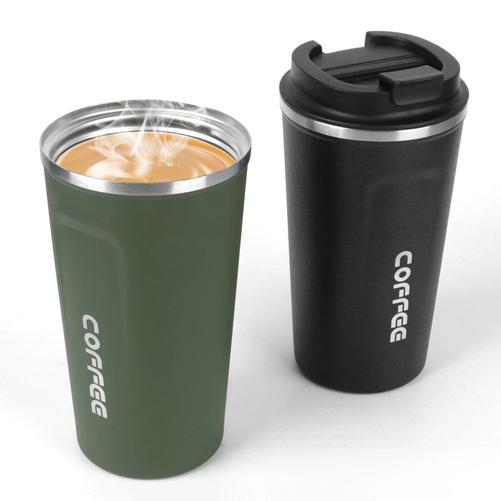 Tasse À Café Thermo Café Tasse Thermos De Voiture 380/510ML Tasse Thermo De Voyage Anti-Fuite Pour Thé Eau Café Double Acier Inoxydable
