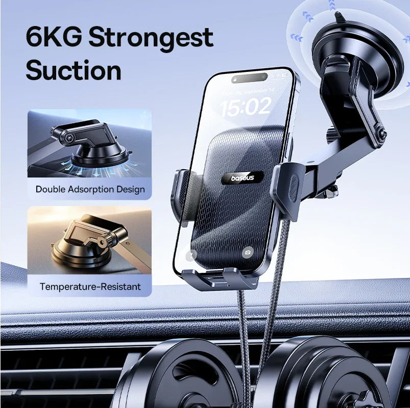 Baseus Support De Téléphone De Voiture Ventouse Pour Tableau De Bord Pare-Brise Support De Téléphone Portable De Voiture Pince Pour Iphone Pro Xiaomi Huawei Samsung