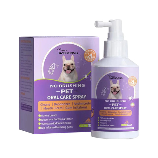 Spray De Nettoyage Buccal Pour Animaux De Compagnie, 50Ml, Bouche De Chien, Dents Fraîches, Déodorant Propre, Prévient Le Calcul, Élimine La Mauvaise Haleine Du Chaton, Fournitures Pour Animaux De Compagnie