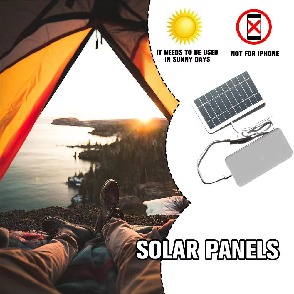 Panneau Solaire Portable 5V 2W, Plaque Solaire Avec Charge Sûre USB, Stabilisation Du Chargeur De Batterie Pour Batterie Externe, Téléphone, Camping En Plein Air, Maison