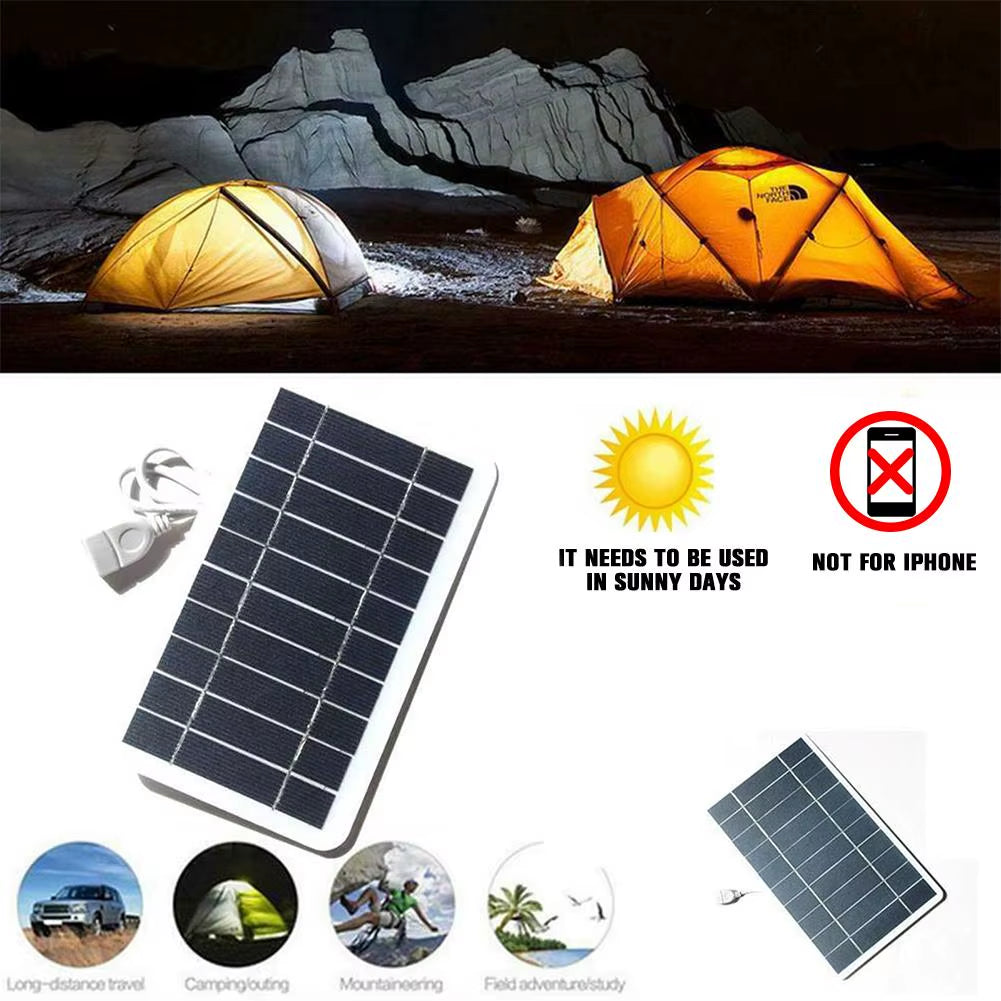 Panneau Solaire Portable 5V 2W, Plaque Solaire Avec Charge Sûre USB, Stabilisation Du Chargeur De Batterie Pour Batterie Externe, Téléphone, Camping En Plein Air, Maison