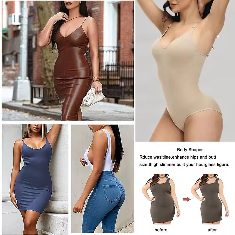 Body À Bretelles Spaghetti Pour Femmes, Col En V, Avec Corps Rembourré, Entrejambe Ouvert, Vêtement Amincissant, Modelant Le Corps, Lisse, Nouvelle Collection