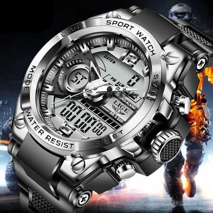 -Montre Militaire Numérique Pour Homme, Étanche 50M, Montre-Bracelet À Quartz LED, Horloge De Sport, Grandes Montres Pour Homme