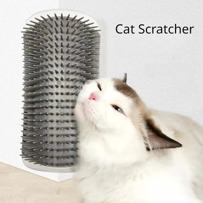 Brosse D'Angle Pour Chat, Peigne De Massage Pour Arc De Chat, Grattoir En Plastique, Élimine Les Cheveux, Toilettage Avec Herbe-Aux-Chats, Autonettoyant, Fourniture Pour Chat