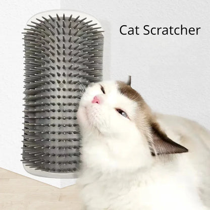 Brosse D'Angle Pour Chat, Peigne De Massage Pour Arc De Chat, Grattoir En Plastique, Élimine Les Cheveux, Toilettage Avec Herbe-Aux-Chats, Autonettoyant, Fourniture Pour Chat