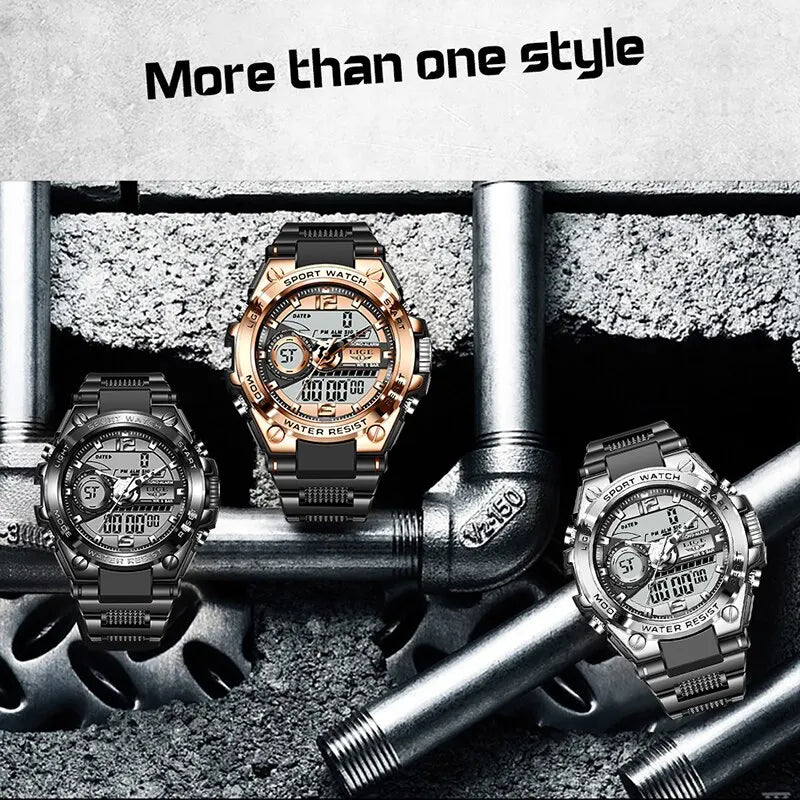 -Montre Militaire Numérique Pour Homme, Étanche 50M, Montre-Bracelet À Quartz LED, Horloge De Sport, Grandes Montres Pour Homme